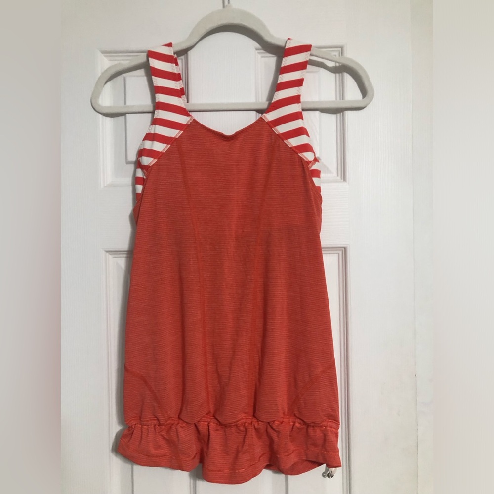 Lululemon drawstring striped built in bra tank top women’s small